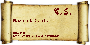 Mazurek Sejla névjegykártya